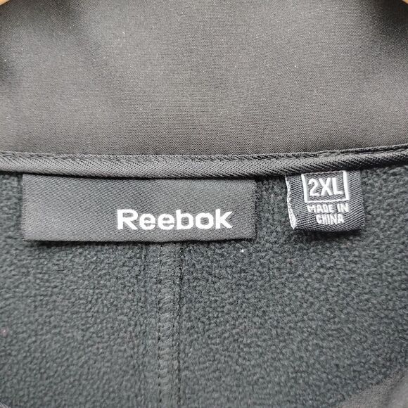Reebok Jacket Mens 2XL Black Full Zip Playshield Soft Shell Performance Stretch - Picture 10 of 15
